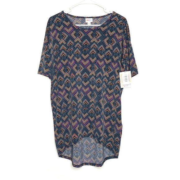 LuLaRoe Tops - LuLaRoe | Chevron Irma Tunic Top | Color:
Green/Orange/Purple NWT